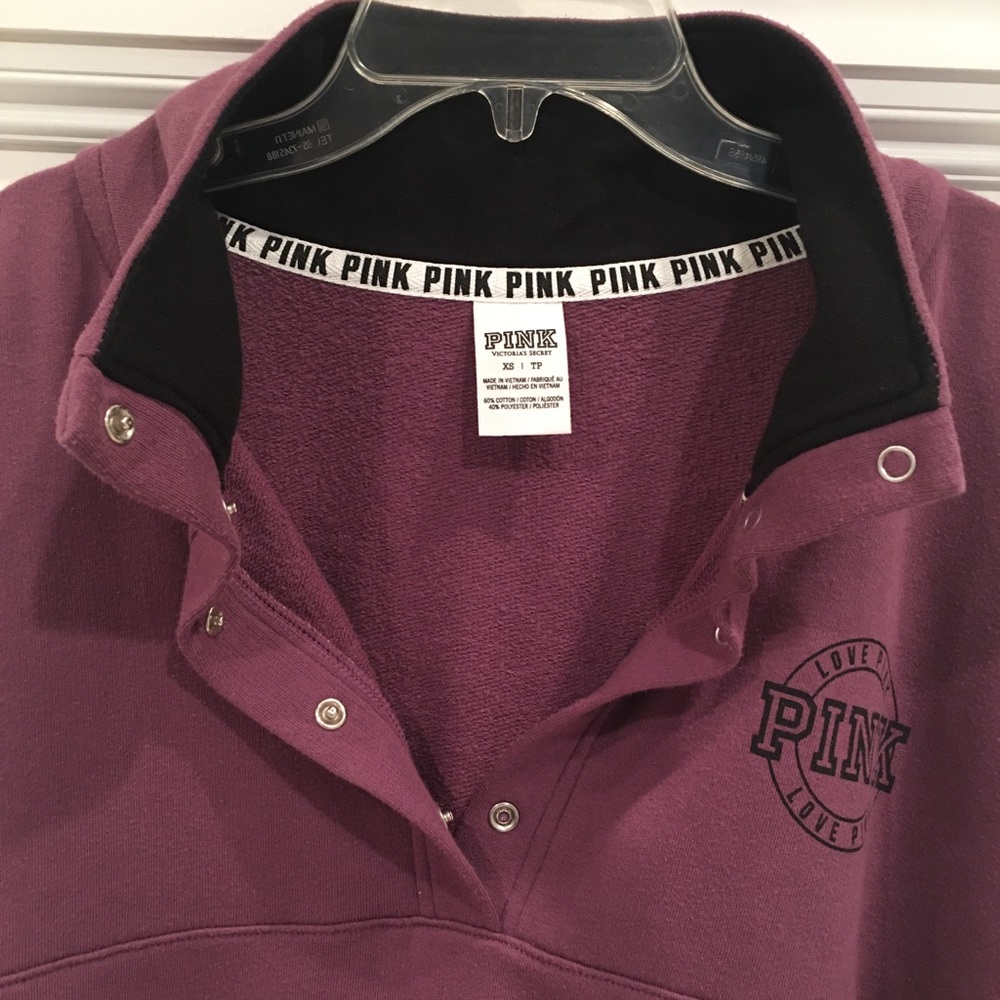 Pink Quarter-Button Sweatshirt - Picture 5 of 10